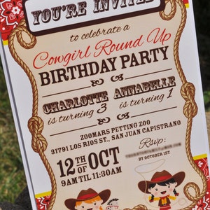 Cowgirl Birthday Party Invitations Cowgirl Birthday Decorations Western Birthday Party Set of 10 image 1