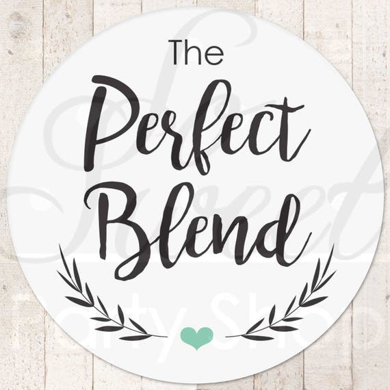 The Perfect Blend Sticker, Wedding Favor Stickers, Wedding Coffee Favor Label Sticker, Wedding Favor Ideas, Tea Favor Sticker - Set of 24 Il_570xn