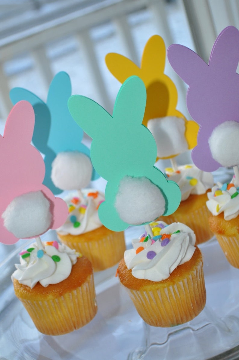 Easter Bunny Birthday Cupcake Toppers Easter Party | Etsy Easter Bunny Birthday Cupcake Toppers Easter Party | Etsy