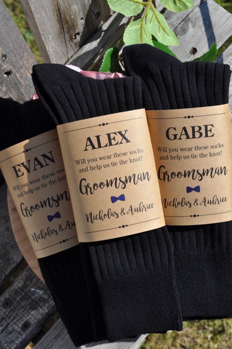 Sock Wraps for Groomsman Best Man Usher Sock Labels | Etsy