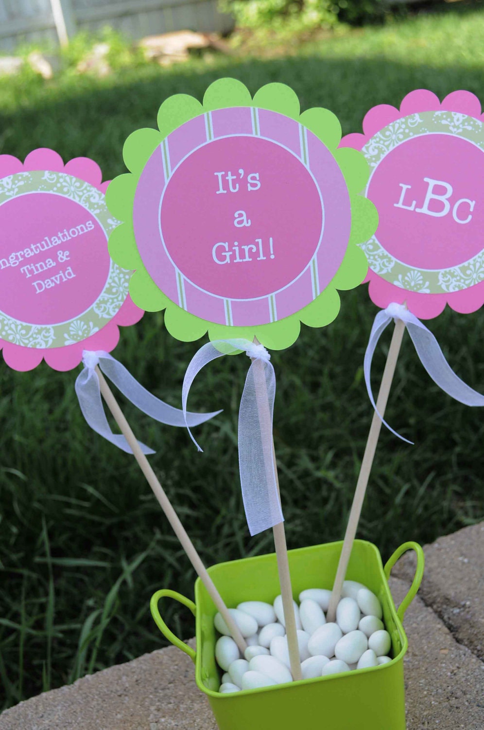 Girls Baby Shower Centerpiece Sticks Baby Shower Decorations Etsy