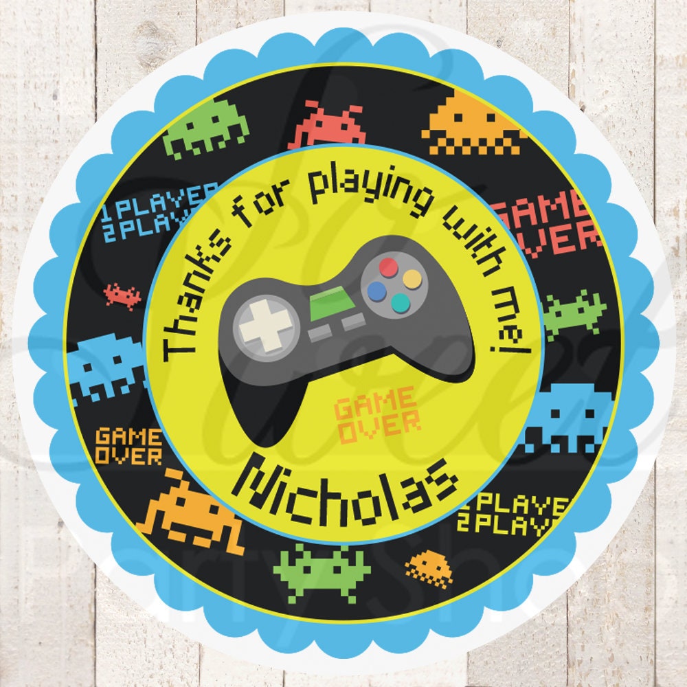 Gamer Birthday Party Favor Tag Template Online Gaming Loot 