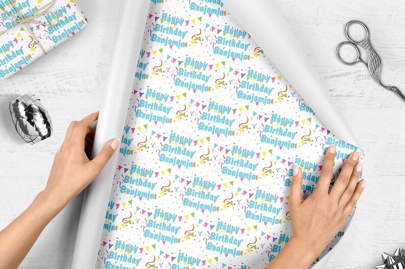 Birthday Name Gift Wrap Happy Birthday Wrapping Paper Unique Gift Wrap Personalized Name Wrapping Paper Gift Wrap Sheets Wrapping Paper Furoshiki Paper Party Supplies Fontane Physio De