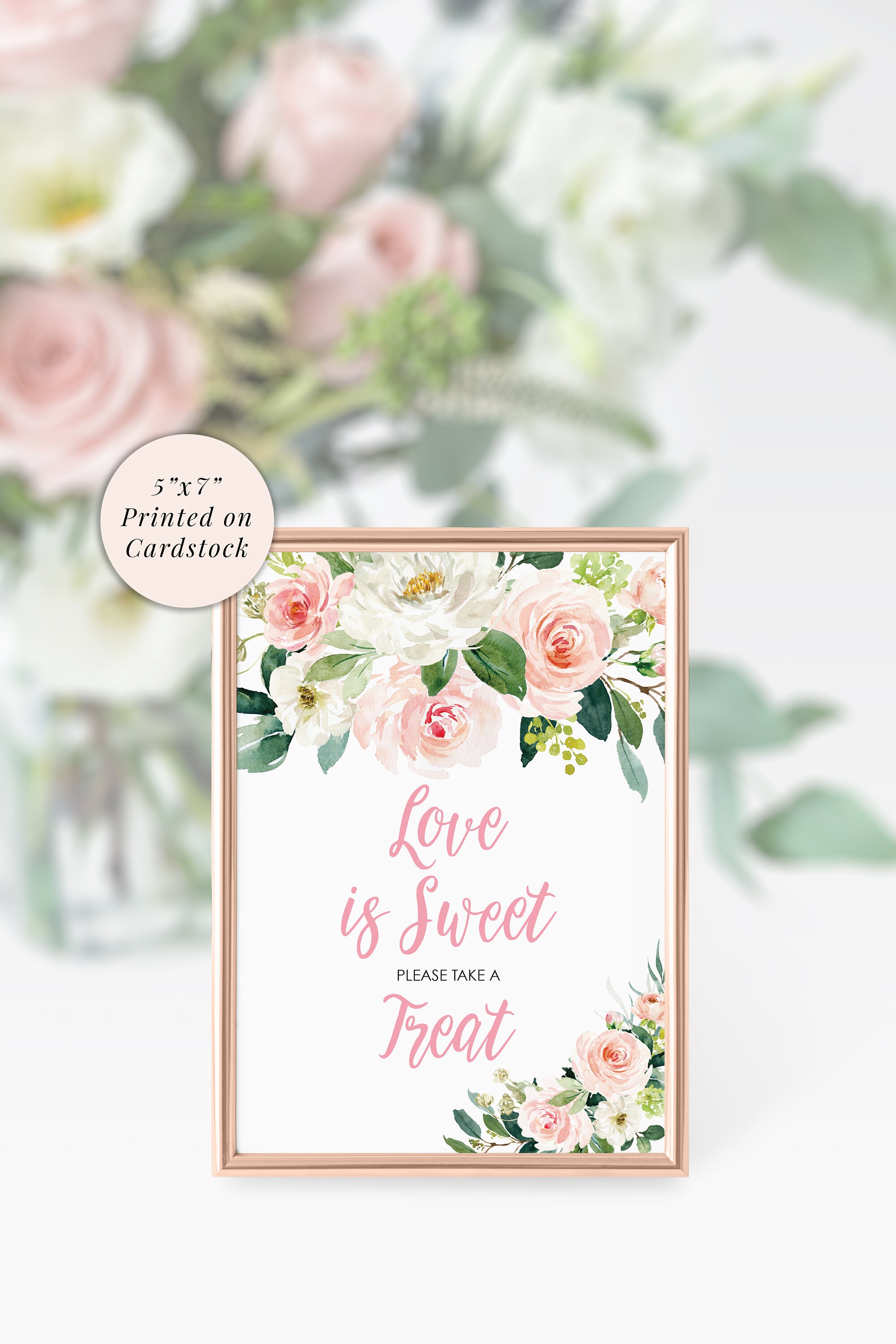 Amor de la boda es dulce signo 5x7 impresión señal de ...