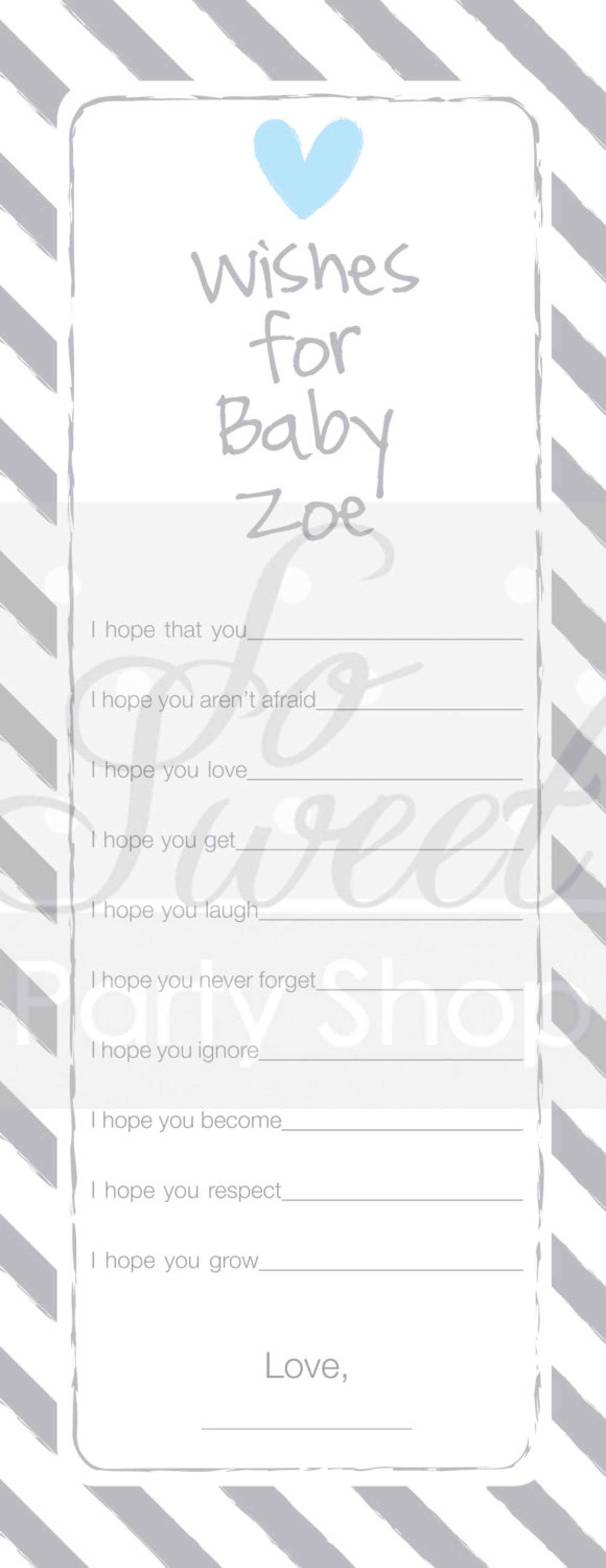 Boy Baby Shower Wish Cards Boy Baby Shower Advice Cards Etsy