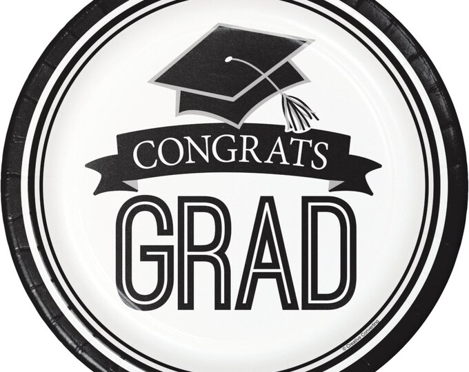 Graduation Plates Luncheon Paper Disposable Class of 2023 Party Supplies Plates Tableware Grad