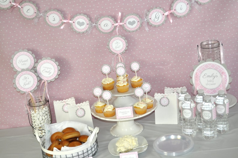 Pink and Gray Girl Baby Shower Decorations Girls Baby Well Wish Cards Set of 12 Girl Baby Shower Games Baby Shower Advice Cards