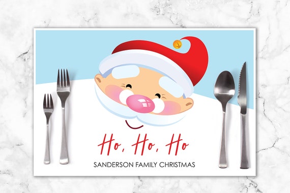 Christmas Party Paper Disposable Placemats Santa Holiday Party Decorations Tableware - Printed & Shipped Set of 6 Il_570xn
