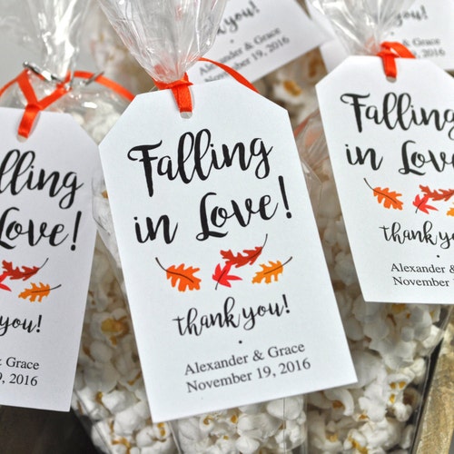 Fall in Love Tags Fall Wedding Favor Tags Fall Bridal Shower Etsy