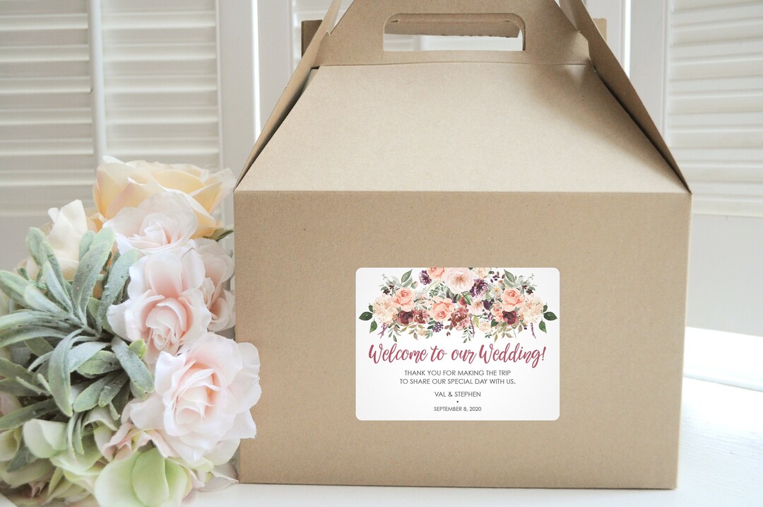 Wedding Out of Town Guests Welcome Gable Boxes and Stickers Wedding ...
