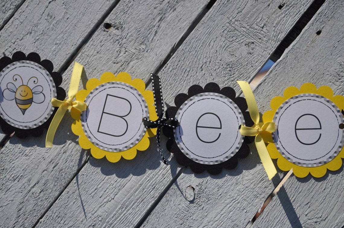 Bee Baby Shower Banner Bumble Bee Baby Shower Decorations - Etsy