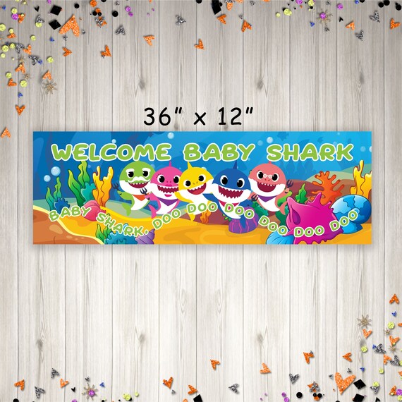Baby Shark Baby Shower Banner, Welcome Baby Shark, Shark Baby Shower Decorations, It's a Boy, It's a Girl - Printed and Shipped Il_570xn