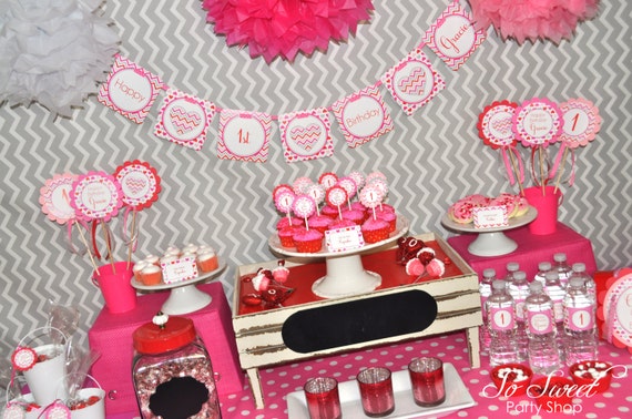 Valentine Favor Tags Girls Valentine/'s Day Birthday Party February Birthday Heart 1st Birthday Heart Birthday Decorations Set of 12