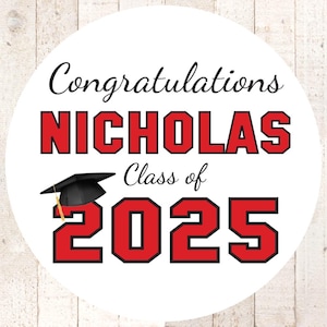 Graduation Party Favors Stickers Class of 2025 Congrats Grad Personalized Party Favors Treat Labels Goodie Bag Stickers