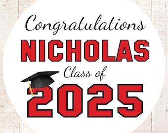 Graduation Party Favors Stickers Class of 2025 Congrats Grad Personalized Party Favors Treat Labels Goodie Bag Stickers