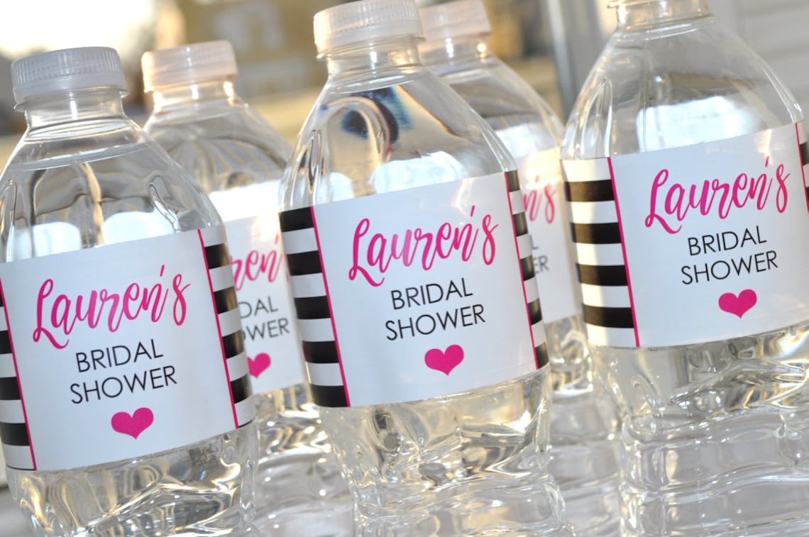 Bridal Shower Water Bottle Labels Bachelorette Party - Etsy