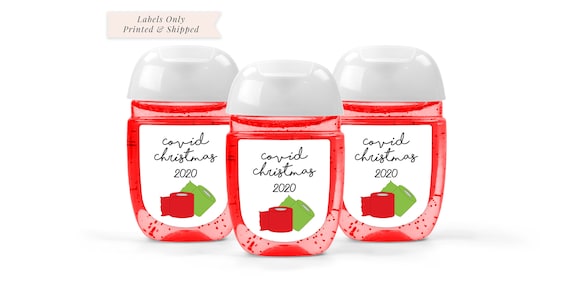 Christmas Hand Sanitizer Labels Covid Christmas 2020, Quarantine Christmas Hand Sanitizer Stickers, Funny Christmas Gift - Set of 30 Labels Il_570xn