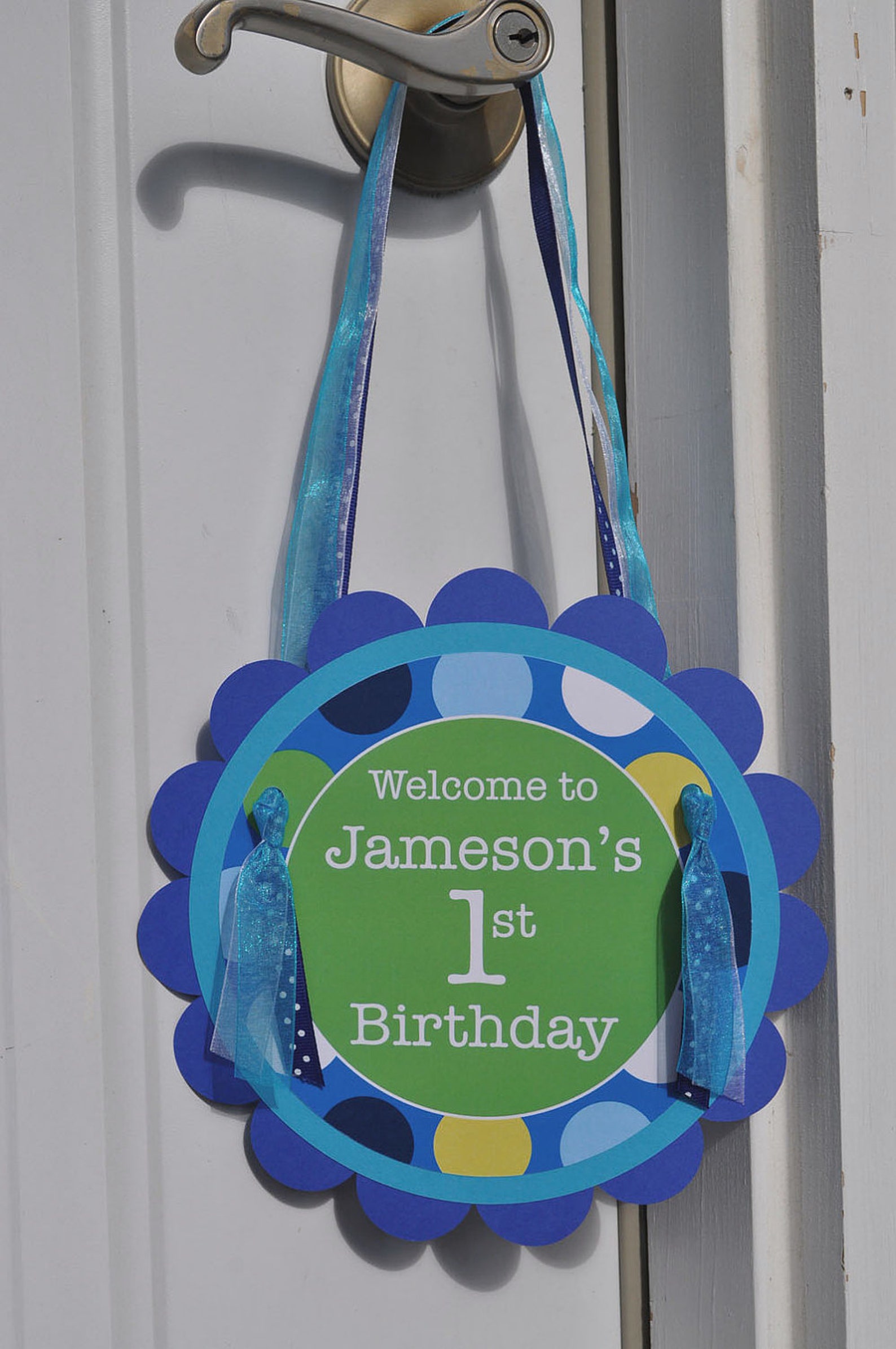 Boys 1st Birthday Party Door Sign Personalized Party - Etsy
