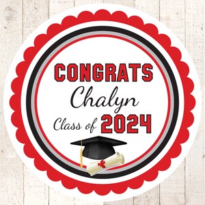 Graduation Party Favors Stickers Class of 2024 Congrats Grad Personalized Party Favors Treat Labels Goodie Bag Stickers
