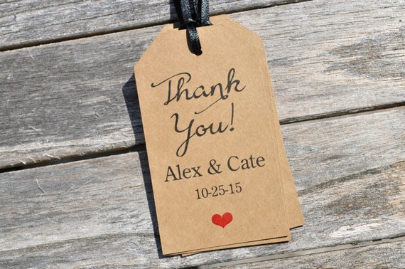 Rustic Wedding Thank You Tags, Bridal Shower Favor Tags, Kraft Favor Tag, Baby Shower Favor Tags, Thank You Favor Tags - Set of 12 Il_570xn