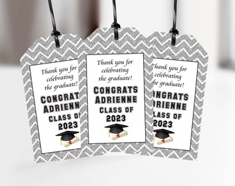 Graduation Thank You Tags, Class of 2023 Favors, Graduation Party Favor Tags, High School Grad, College Grad Party Decorations - Set of 12