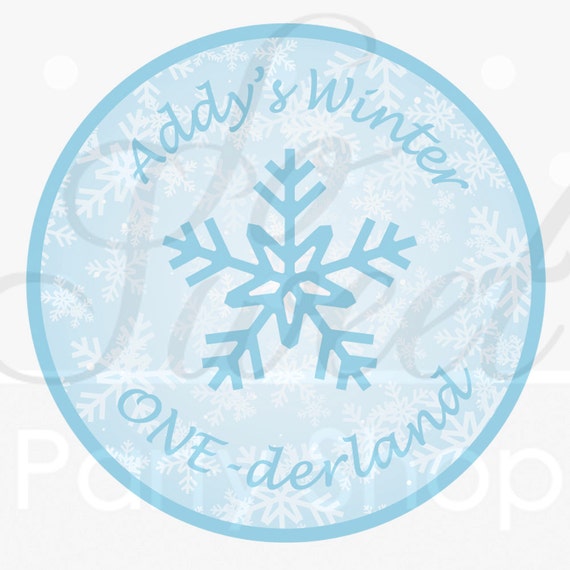 Snowflake Birthday Favor Sticker Labels, Party Favor Stickers 1st Birthday Winter One-derland Light Blue, Treat Bag Stickers - Set of 24 Il_570xn