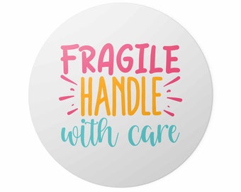 Business Package Stickers 2.5" Fragile Handle With Care, Small Business Sticker Labels, Packaging - Set of 100