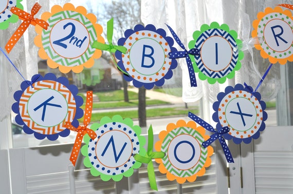 boys birthday banner 1st birthday banner party banner chevron