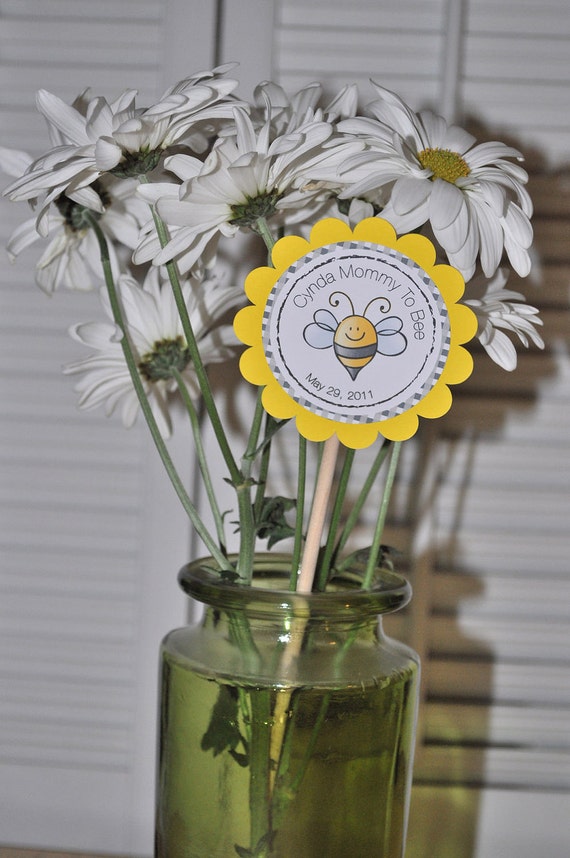 Bee Baby Shower Centerpiece Sticks, What Will It Bee Baby Shower, Bumble Bee Mommy To Bee, Gender Neutral Baby Shower Decor - Set of 3 Il_570xn