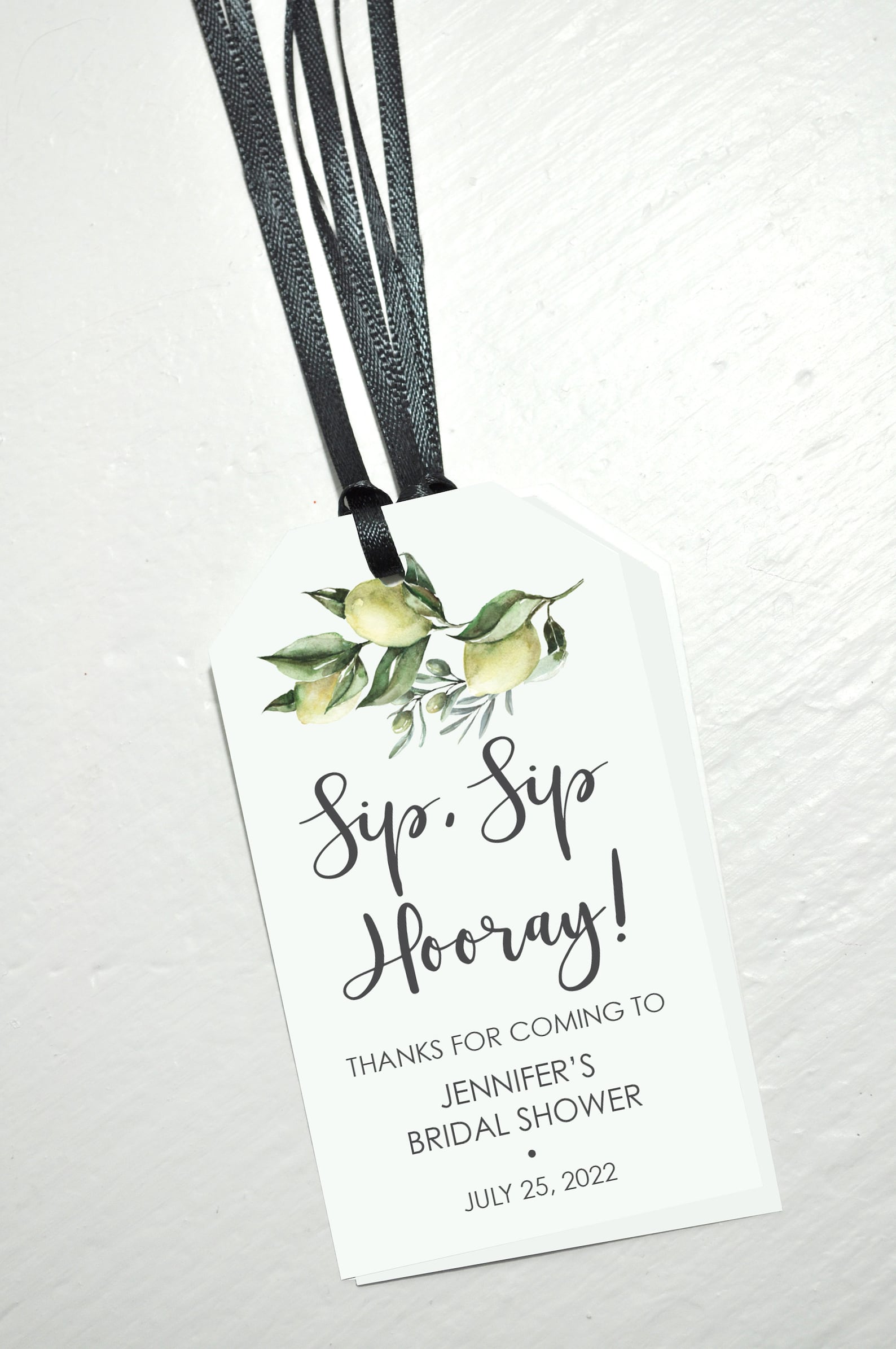 Bridal Shower Favor Tags for Mini Wine Bottles Lemon Citrus Etsy