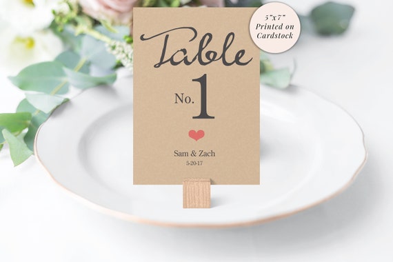 Rustic Wedding Table Numbers Personalized Wedding Reception Table