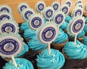 Corporate Logo Promotional Cupcake Toppers Logo Branded Cupcake Toppers Personalized Corporate Events Promotional Custom Cupcake Toppers