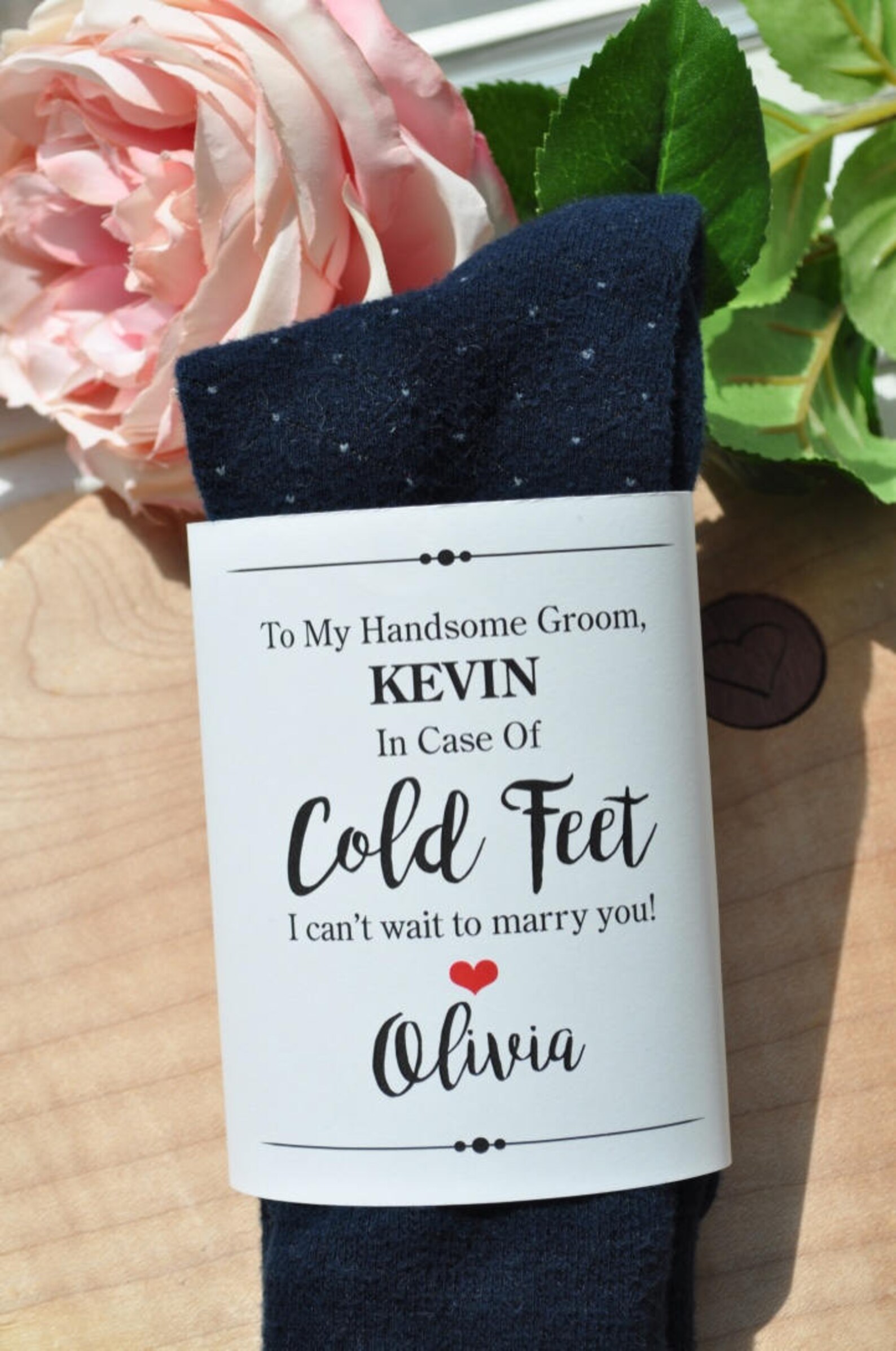 In Case of Cold Feet Label Wedding Cold Feet Sock Wrap Groom | Etsy