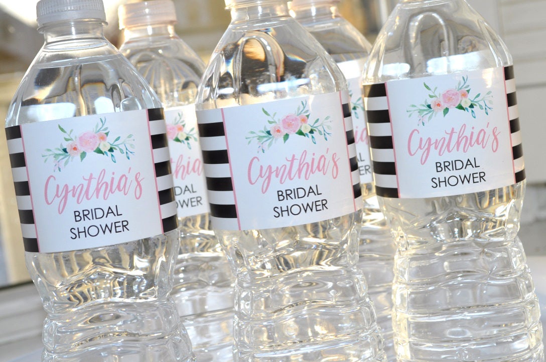 Bridal Shower Water Bottle Labels Bachelorette Party Wedding | Etsy