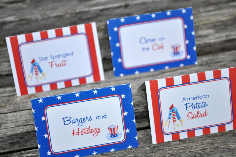 4th of July Stickers Fourth of July Sticker Labels Red, White and Blue Set of 24 Personalized Stickers image 4