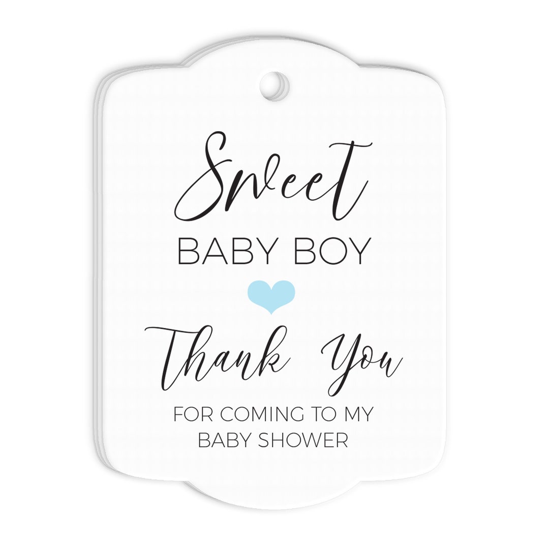 Boy Baby Shower Favor Tags Sweet Baby Boy Thank You Tags Blue Floral