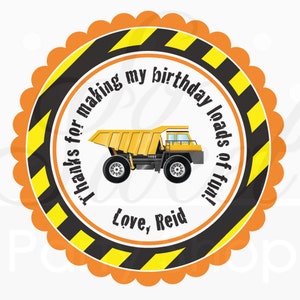 Construction Birthday Stickers, Party Favor Stickers, Boys 1st Birthday, Construction Birthday Decorations, Dump Truck Party - Set of 24