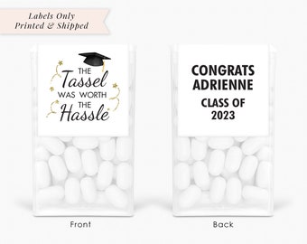 Graduation Tic Tac Labels Tassel Was Worth The Hassle Mint Favors Graduation Class of 2023 Personalized Party Favor Label - Set of 24 Labels