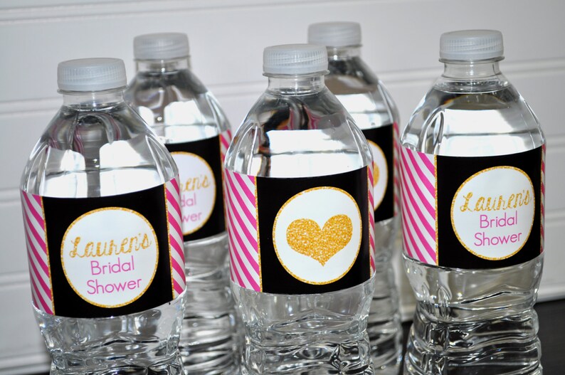 Personalized water bottle labels bridal shower
