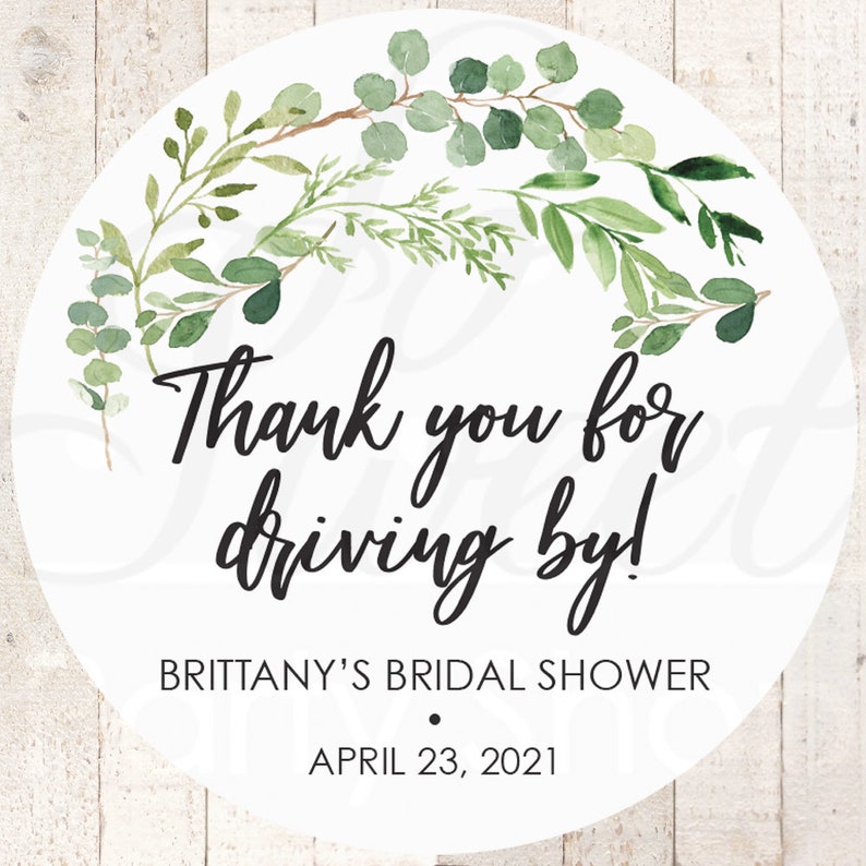 Drive by Bridal Shower Favor Stickers Drive Through Wedding Etsy