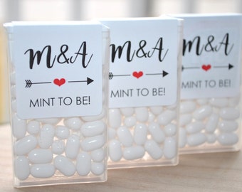 Tic Tac Labels Mint To Be, Bridal Shower Favors, Wedding Favors, Bachelorette Party, Engagement Favors, Meant To Be - Set of 24 Labels