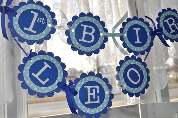 Happy 1st Birthday Banner Birthday Banner Boys Birthday Etsy