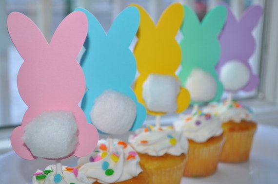 Easter Bunny Birthday Cupcake Toppers Easter Party Decorations Spring Birthday Party Some Bunny Is One Peter Rabbit Set Of 10 By So Sweet Party Shop Catch My Party