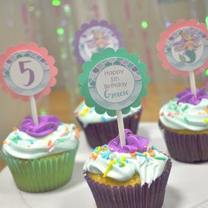 Cupcake Toppers Mermaid Birthday, Girls Birthday Party Decorations, 1st Birthday, Mermaid Party Decorations, Under The Sea Party - Set of 12