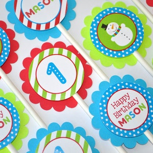 Snowman Birthday Favor Sticker Labels Winter Onederland Birthday Party Decorations Christmas Party Stickers Set of 24 image 4