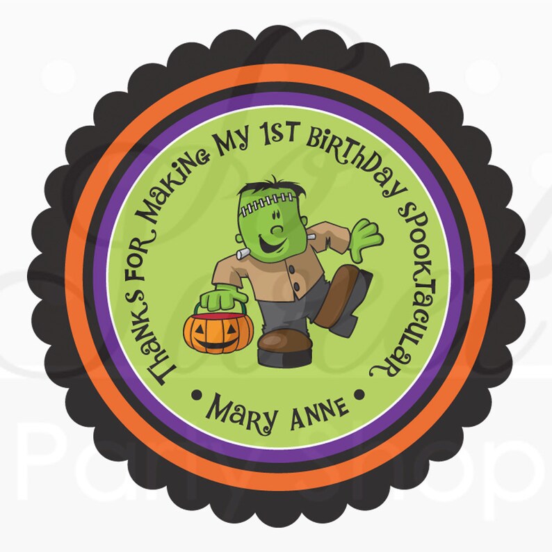 Halloween Water Bottle Labels, 1st Birthday Halloween Birthday Party Decorations, Drink Labels, Trick or Treat Party, Pumpkin Set of 10 image 4