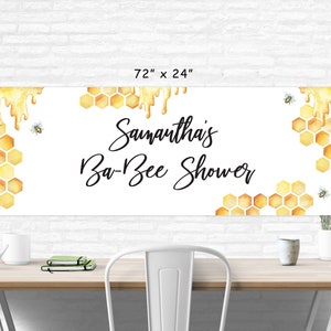 Bee Baby Shower Banner, Bumble Bee Honeycomb Baby Shower Banner, Gender ...