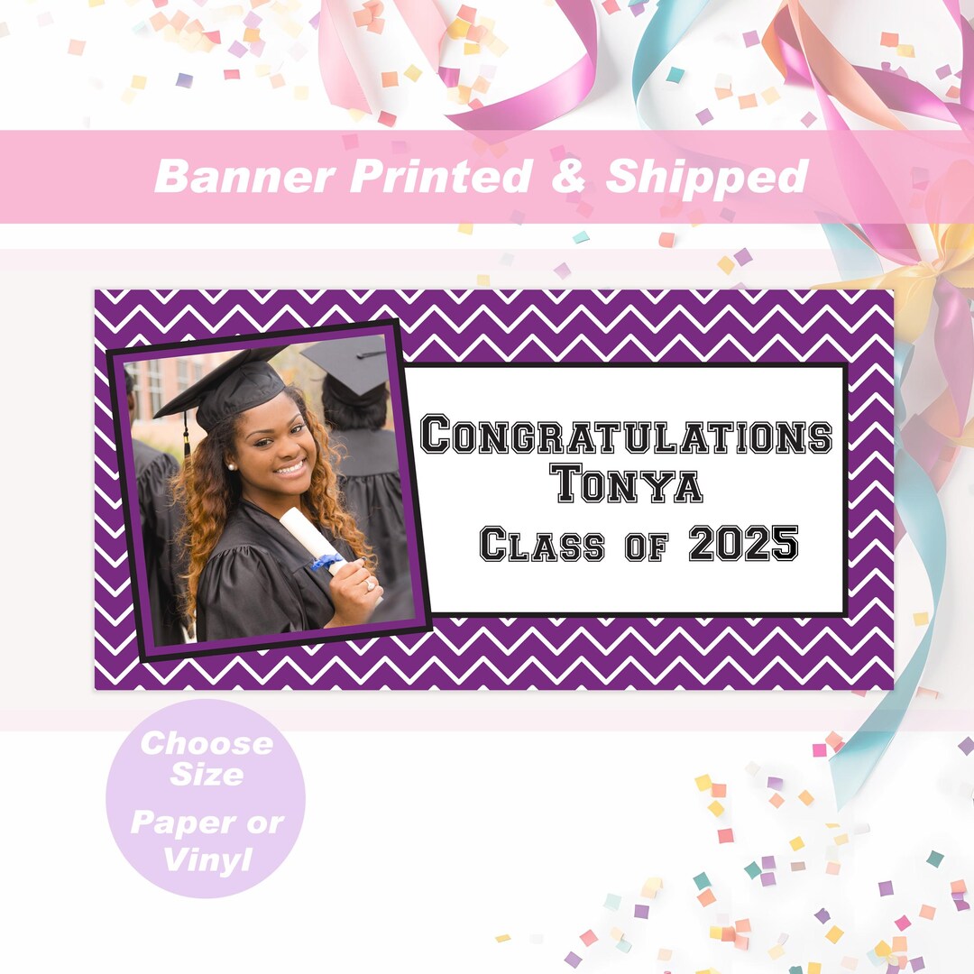 Class of 2025 Photo Graduation Banner High School Graduation Custom ...