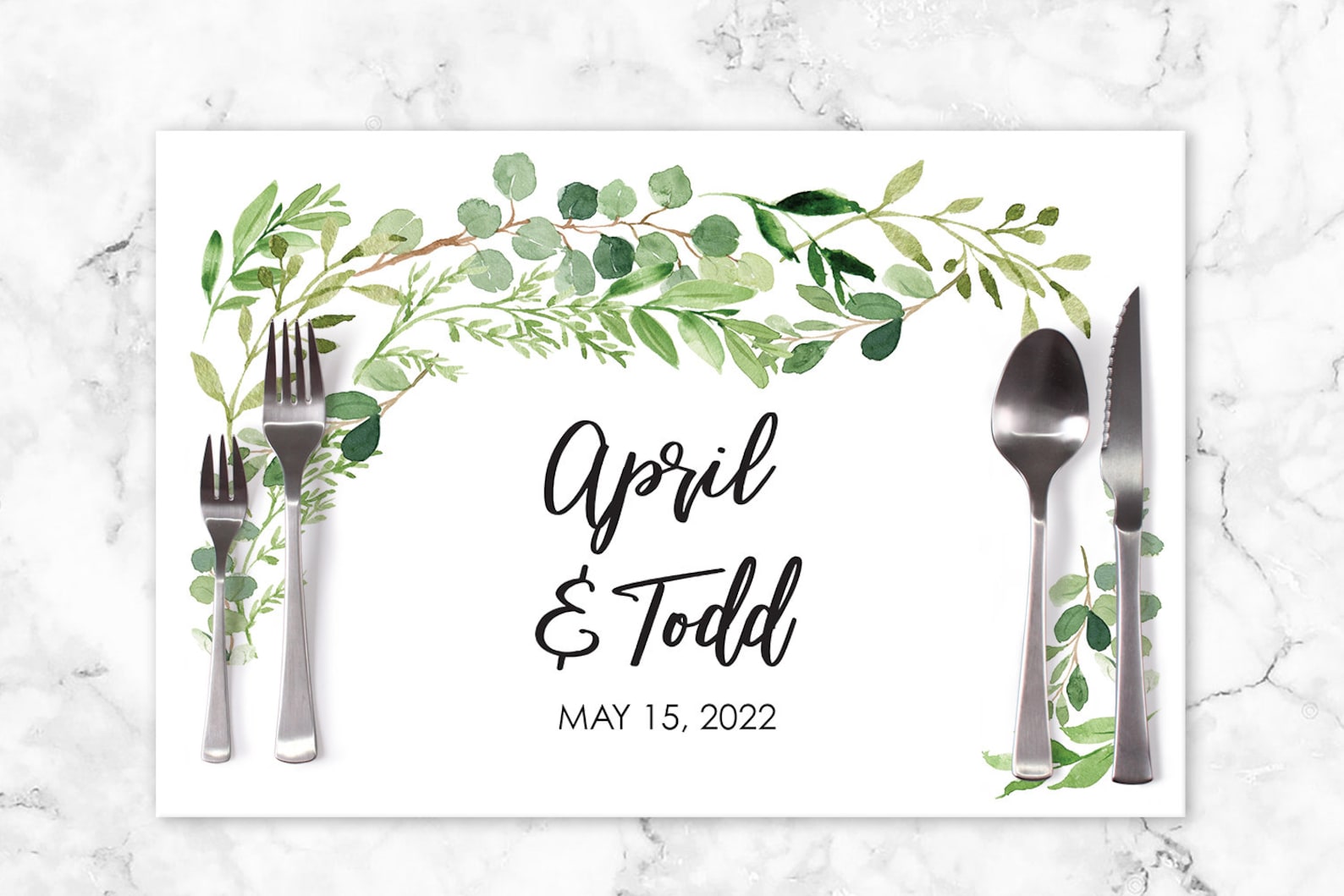 Wedding Paper Placemats Greenery Leaves Decorations Tableware Etsy