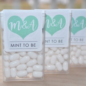 Mint To Be Tic Tac Labels, Bridal Shower Favors, Wedding Favors, Bachelorette Party, Engagement Party Favors, Mint Favors Set of 24 Labels image 1